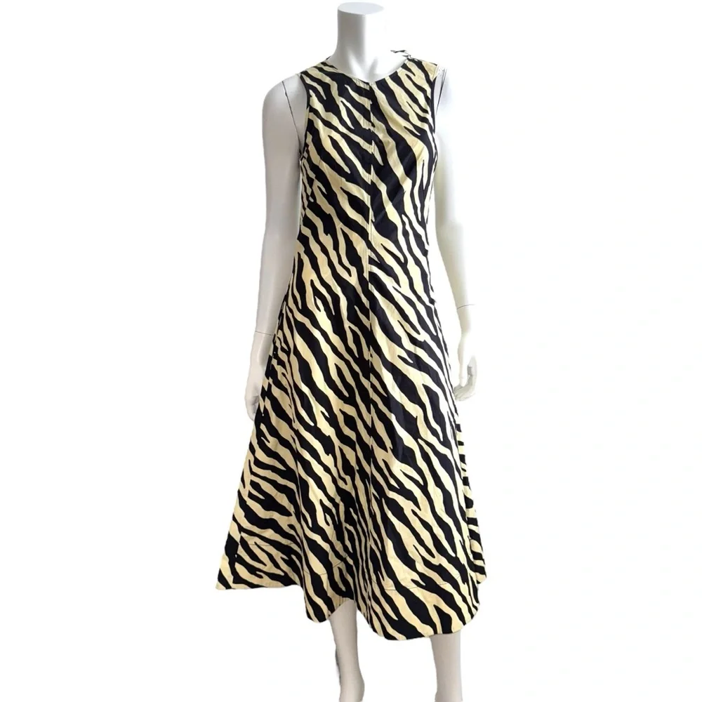 Proenza Schouler White Label Zebra Midi Dress Size 4 Cotton - Picture 4 of 11